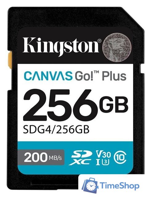 Карта памяти Kingston Canvas Go! Plus SDXC 256GB SDG4/256GB - Изображение №1 — Интернет-магазин Time-Shop