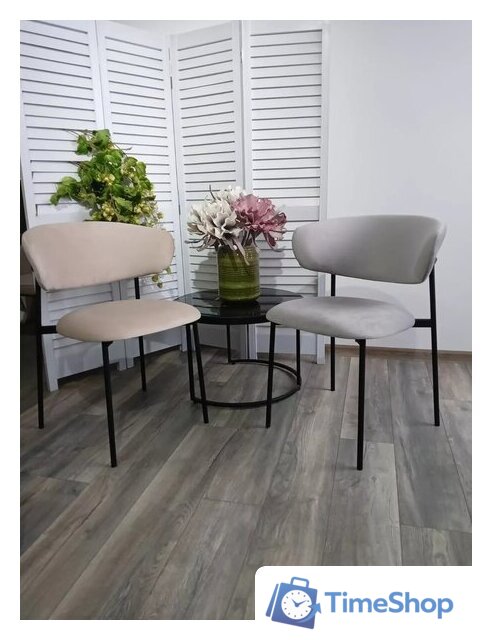 Стул M-City Brandy-X 461MC05468 (светло-серый BM-4 велюр/белый) - Изображение №5 — Интернет-магазин Time-Shop