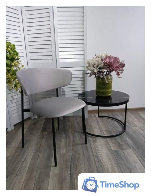 Стул M-City Brandy-X 461MC05468 (светло-серый BM-4 велюр/белый) - Изображение №3 — Интернет-магазин Time-Shop