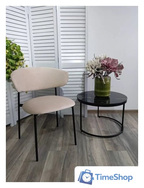 Стул M-City Brandy-X 461MC05468 (светло-серый BM-4 велюр/белый) - Изображение №4 — Интернет-магазин Time-Shop