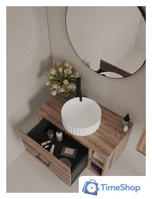  ЗОВ Тумба под умывальник Дион-Анталья 100 A100LOWC0 (дуб веллингтон) - Изображение №4 — Интернет-магазин Time-Shop