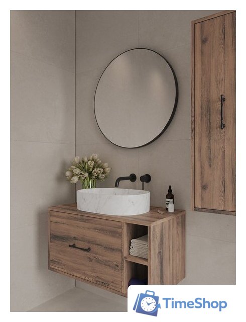  ЗОВ Тумба под умывальник Дион-Анталья 100 A100LOWC0 (дуб веллингтон) - Изображение №6 — Интернет-магазин Time-Shop