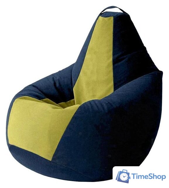 Кресло-мешок Kreslomeshki Груша Kombo XXXL GKV-145x100-TSO (темно-синий/оливка) - Изображение №1 — Интернет-магазин Time-Shop