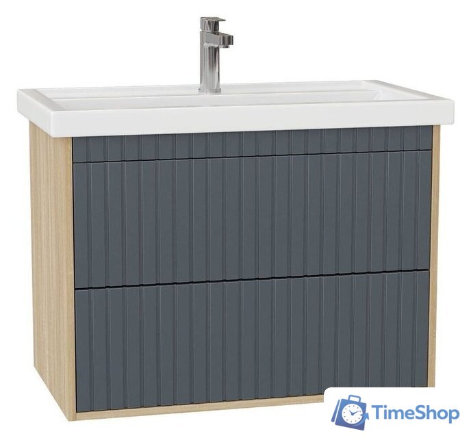  Onika Тумба под умывальник Дайлер 80 108062 (графит/дуб сонома) - Изображение №1 — Интернет-магазин Time-Shop