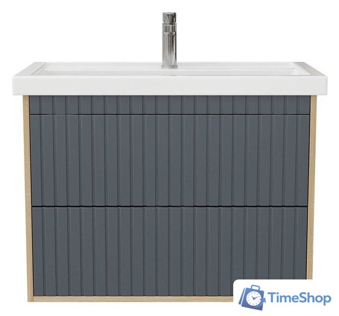  Onika Тумба под умывальник Дайлер 80 108062 (графит/дуб сонома) - Изображение №2 — Интернет-магазин Time-Shop