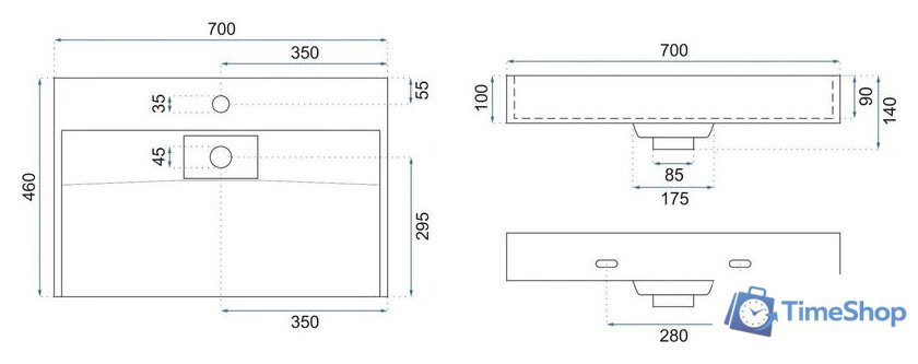 Умывальник Rea Goya 70 (черный) - Изображение №6 — Интернет-магазин Time-Shop