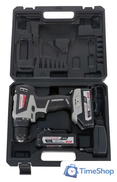 Дрель-шуруповерт Интерскол ДА-10/18В (с 2-мя АКБ 1.5 Ач, кейс) - Изображение №1 — Интернет-магазин Time-Shop