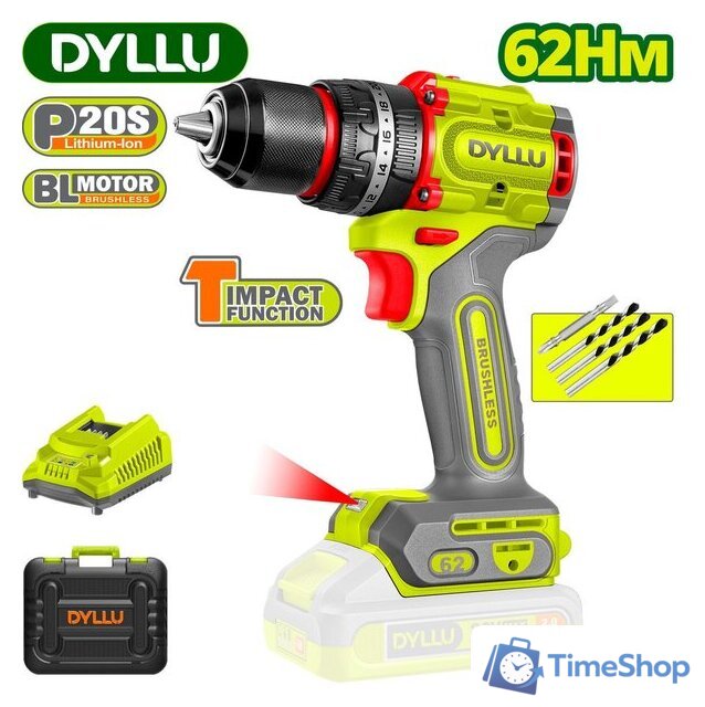 Ударная дрель-шуруповерт Dyllu DTCDP6281 (с 2-мя АКБ, кейс) - Изображение №1 — Интернет-магазин Time-Shop