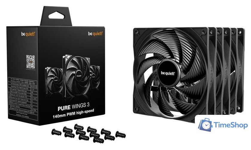 Комплект вентиляторов для корпуса be quiet! Pure Wings 3 140mm PWM HS BL138 - Изображение №2 — Интернет-магазин Time-Shop