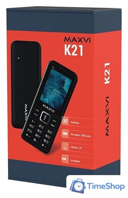 Кнопочный телефон Maxvi K21 (черный) - Изображение №13 — Интернет-магазин Time-Shop