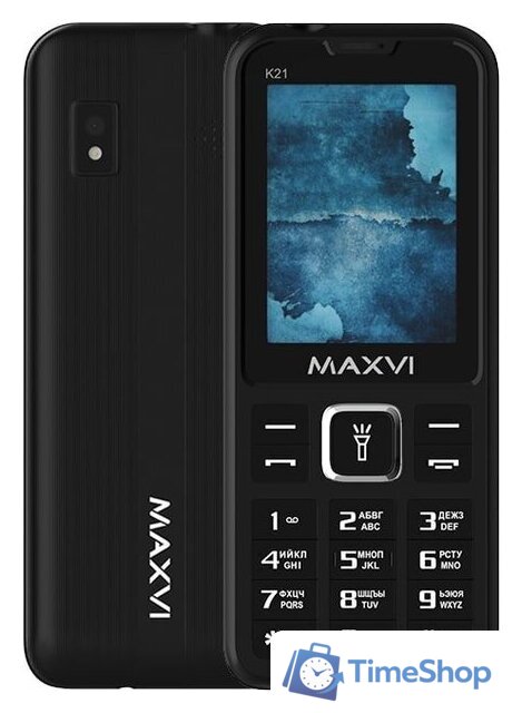 Кнопочный телефон Maxvi K21 (черный) - Изображение №1 — Интернет-магазин Time-Shop
