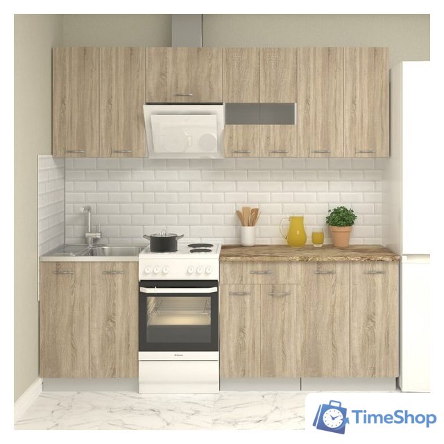 Готовая кухня Mio Tesoro Экстра-лайт 2.2 (дуб сонома/мадрид) - Изображение №1 — Интернет-магазин Time-Shop