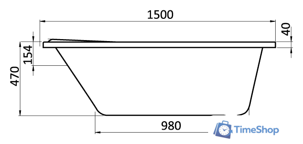 Ванна Santek Ибица 150x100 R [1WH112035] - Изображение №2 — Интернет-магазин Time-Shop