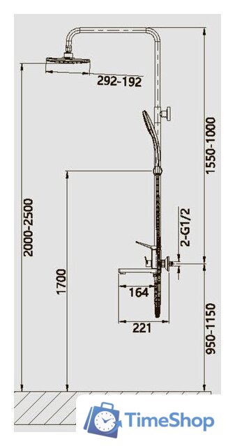 Душевая система  Vieir V423562-C - Изображение №2 — Интернет-магазин Time-Shop