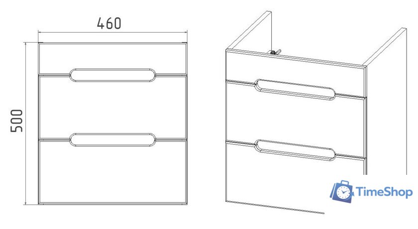  Viant Тумба под умывальник Марсель Como 50 VMAR50CO-T2YP - Изображение №4 — Интернет-магазин Time-Shop