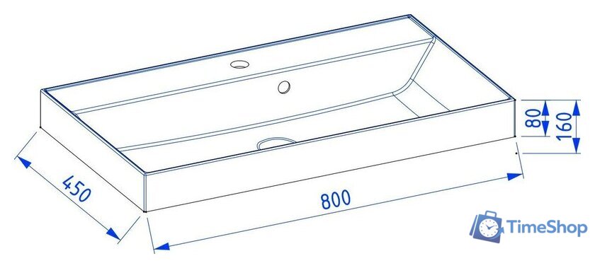 Умывальник Lauter Melisa 80 (искусственный мрамор) - Изображение №2 — Интернет-магазин Time-Shop