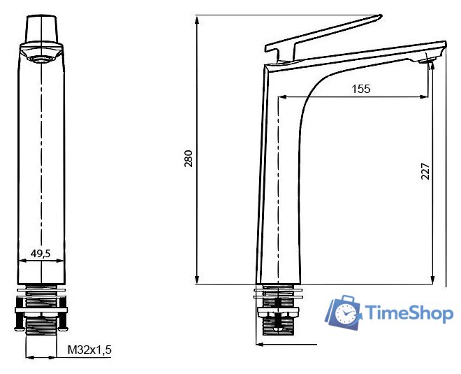Смеситель Ahti Pori PR202001 - Изображение №2 — Интернет-магазин Time-Shop