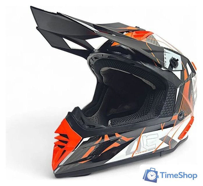 Мотошлем AIM RH855 Carbon Razor RH855R-DWR-XS (XS, белый/красный) - Изображение №2 — Интернет-магазин Time-Shop