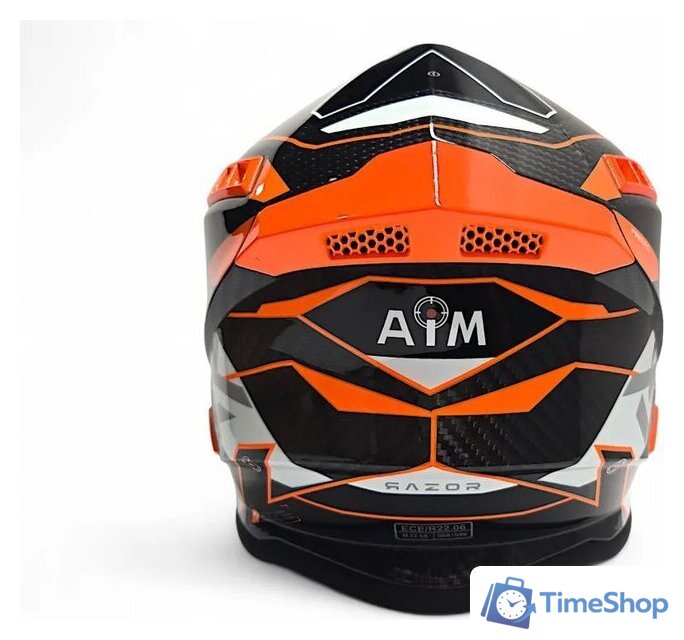 Мотошлем AIM RH855 Carbon Razor RH855R-DWR-XS (XS, белый/красный) - Изображение №4 — Интернет-магазин Time-Shop