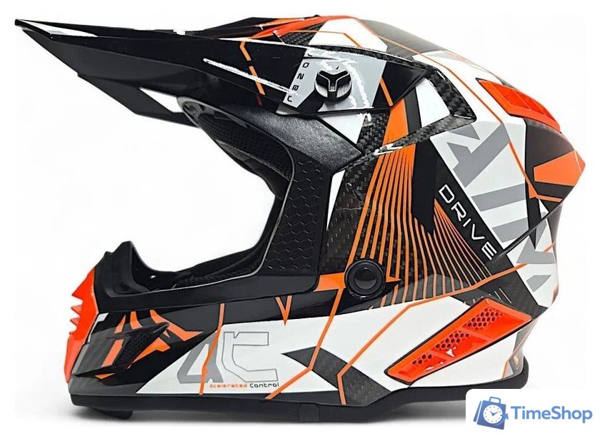 Мотошлем AIM RH855 Carbon Razor RH855R-DWR-XS (XS, белый/красный) - Изображение №3 — Интернет-магазин Time-Shop