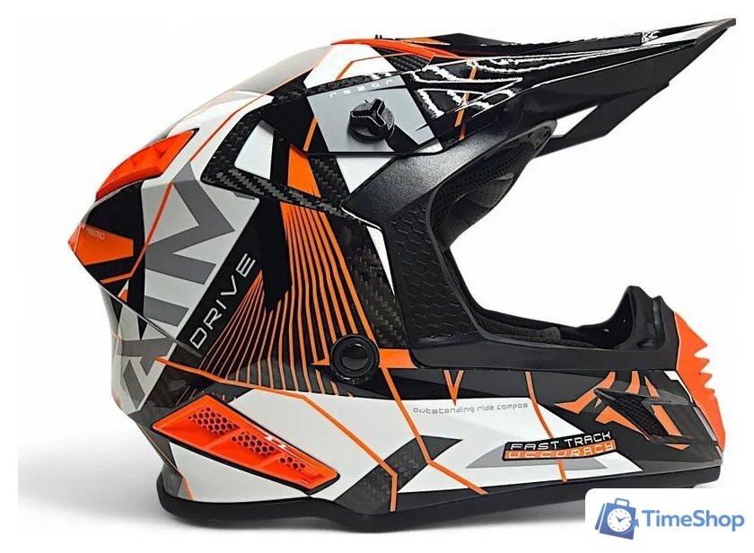 Мотошлем AIM RH855 Carbon Razor RH855R-DWR-XS (XS, белый/красный) - Изображение №5 — Интернет-магазин Time-Shop