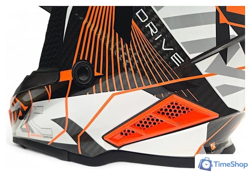 Мотошлем AIM RH855 Carbon Razor RH855R-DWR-XS (XS, белый/красный) - Изображение №9 — Интернет-магазин Time-Shop