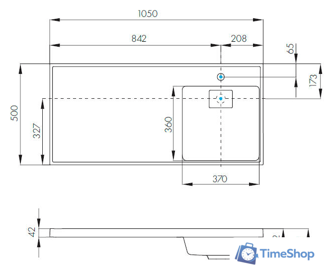 Умывальник Акватон Лондри 105 1A72223KLH010 - Изображение №4 — Интернет-магазин Time-Shop