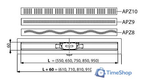Трап/канал Alcaplast APZ8-950M - Изображение №3 — Интернет-магазин Time-Shop
