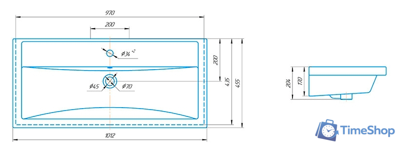 Умывальник Kirovit Фостер 1000 - Изображение №2 — Интернет-магазин Time-Shop