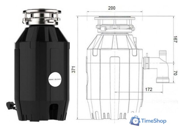 Измельчитель пищевых отходов Bone Crusher BC 910 - Изображение №2 — Интернет-магазин Time-Shop