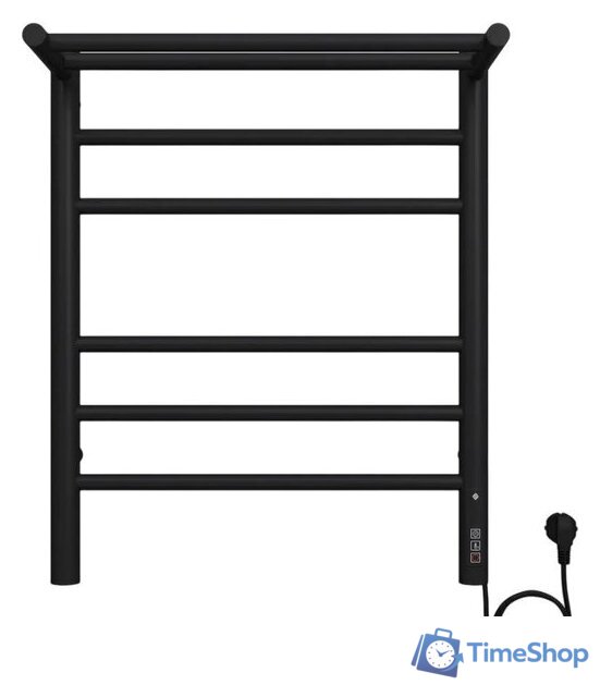 Полотенцесушитель TERMINUS Аврора с полкой П6 450х600 КС 9005 (черный) - Изображение №1 — Интернет-магазин Time-Shop