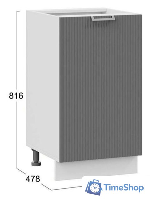 Шкаф напольный Трия Кимберли 1Н45 (белый/титан) - Изображение №3 — Интернет-магазин Time-Shop