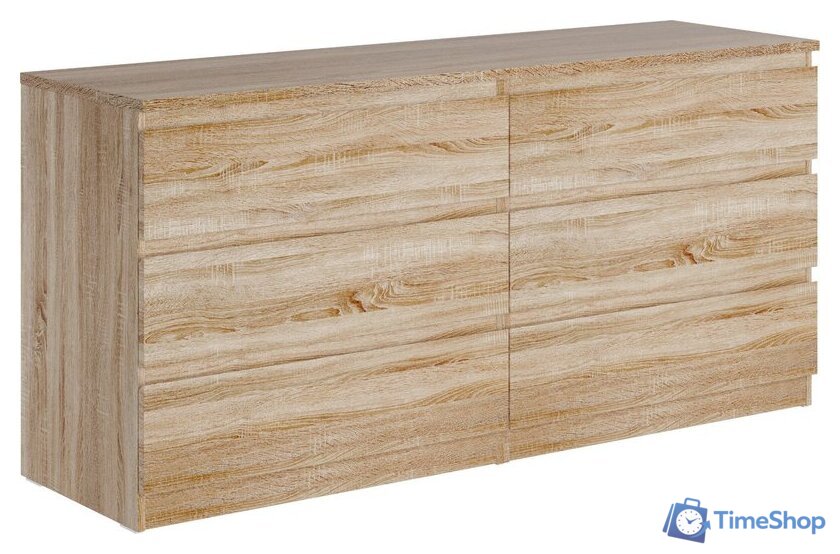 Комод Mio Tesoro Мальта 6 ящиков 160x76 2.05.02.060.3 (дуб сонома) - Изображение №1 — Интернет-магазин Time-Shop