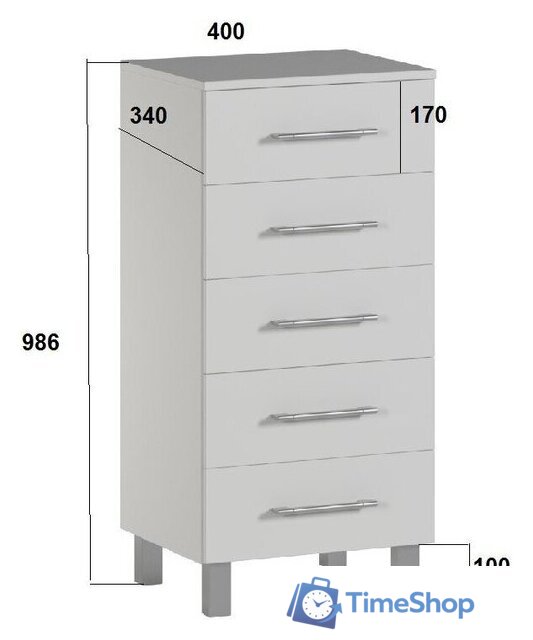  Genesis Мебель Тумба Высокий (белый) - Изображение №2 — Интернет-магазин Time-Shop