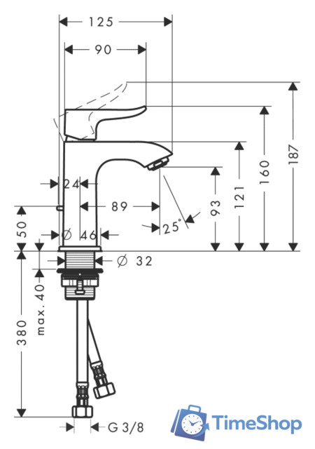 Смеситель Hansgrohe Metris 31088000 - Изображение №2 — Интернет-магазин Time-Shop