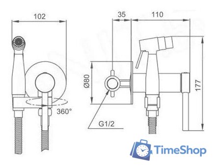 Гигиенический душ Gappo G7206-9 - Изображение №2 — Интернет-магазин Time-Shop