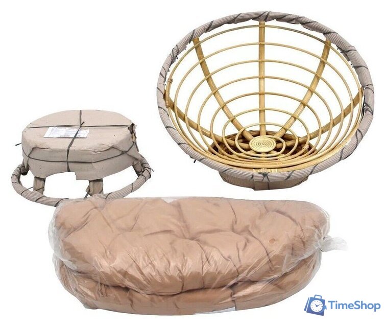 Кресло-качалка Garden Story Папасан Roker D110 вращающееся CV-18H (медовый/бежевый) - Изображение №7 — Интернет-магазин Time-Shop