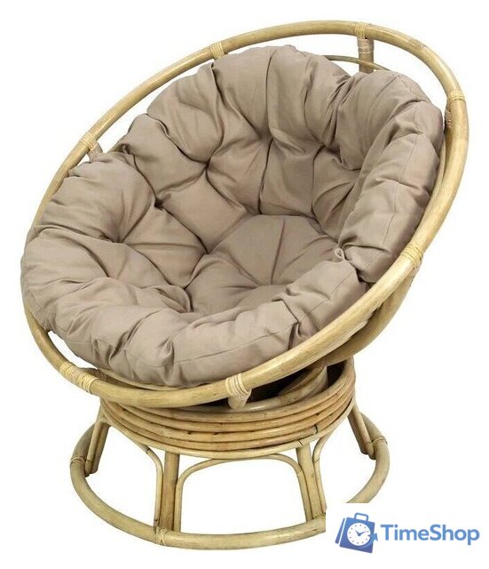 Кресло-качалка Garden Story Папасан Roker D110 вращающееся CV-18H (медовый/бежевый) - Изображение №1 — Интернет-магазин Time-Shop