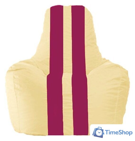 Кресло-мешок Flagman Спортинг С1.1-131 (светло-бежевый/лиловый) - Изображение №1 — Интернет-магазин Time-Shop