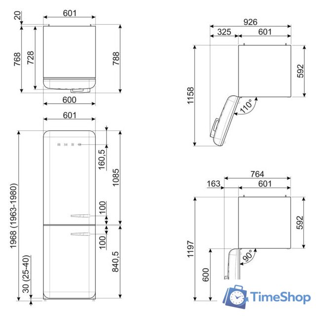 Холодильник Smeg FAB32LRD5 - Изображение №3 — Интернет-магазин Time-Shop