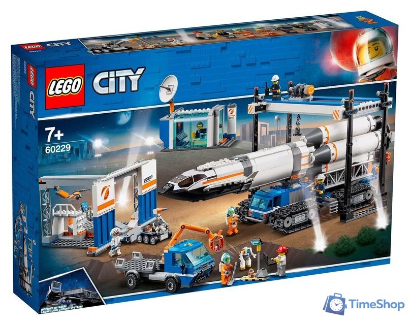 Конструктор LEGO City 60229 Площадка для сборки и транспорт для перевозки ракеты - Изображение №1 — Интернет-магазин Time-Shop