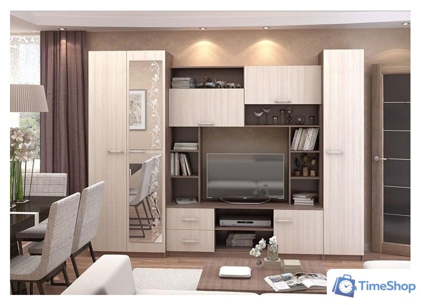 Стенка Стендмебель Марта-М (ясень шимо светлый/ясень шимо темный) - Изображение №4 — Интернет-магазин Time-Shop