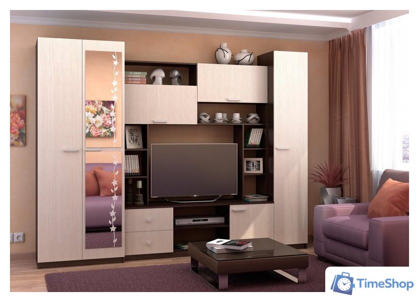 Стенка Стендмебель Марта-М (ясень шимо светлый/ясень шимо темный) - Изображение №3 — Интернет-магазин Time-Shop