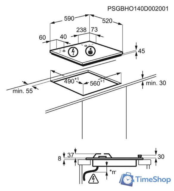 Варочная панель Electrolux EGS6436WW - Изображение №2 — Интернет-магазин Time-Shop