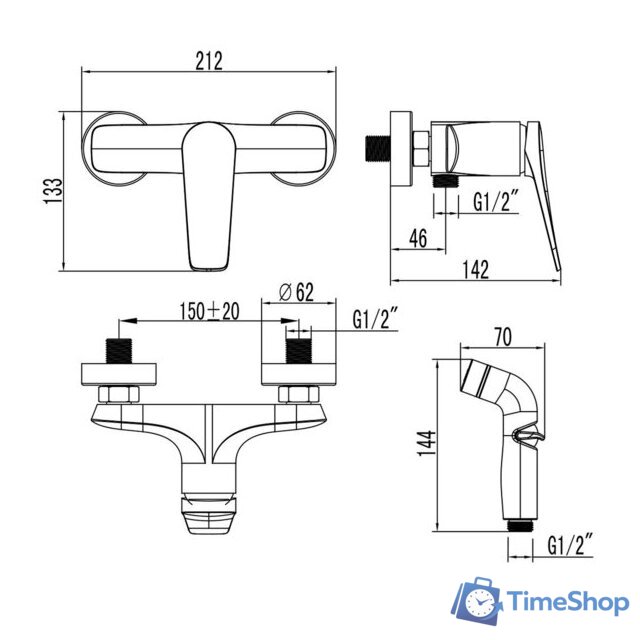 Гигиенический душ Lemark LM3718BL - Изображение №2 — Интернет-магазин Time-Shop