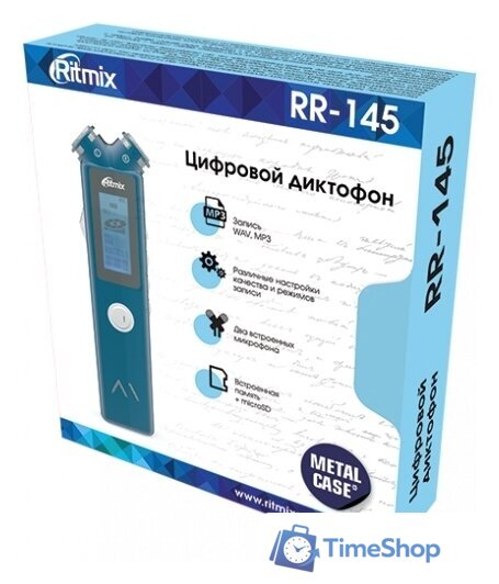 Диктофон Ritmix RR-145 16 GB (черный) - Изображение №5 — Интернет-магазин Time-Shop