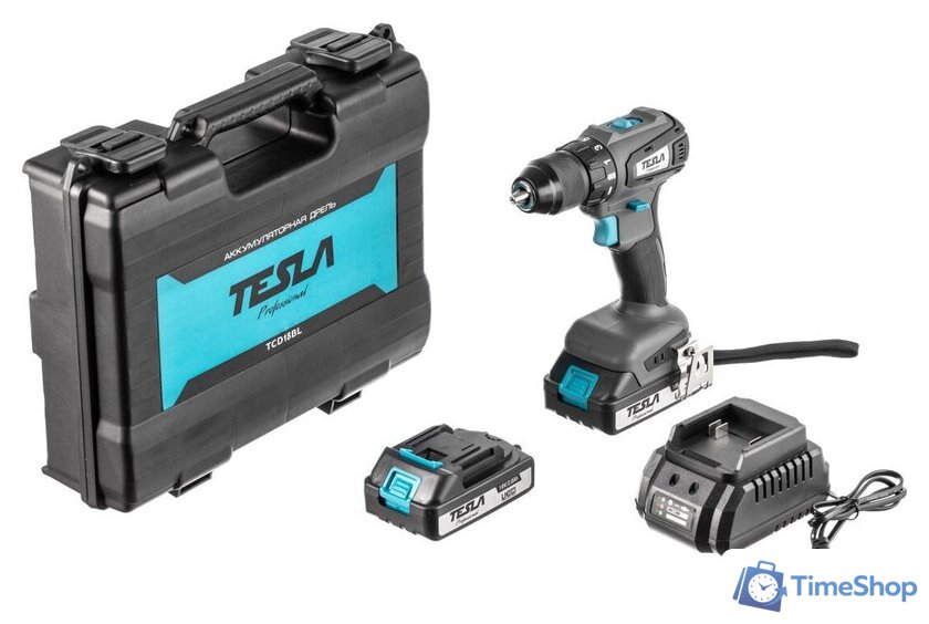 Дрель-шуруповерт Tesla TCD18BL 840369 (с 2-мя АКБ, кейс) - Изображение №9 — Интернет-магазин Time-Shop