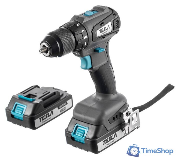 Дрель-шуруповерт Tesla TCD18BL 840369 (с 2-мя АКБ, кейс) - Изображение №1 — Интернет-магазин Time-Shop