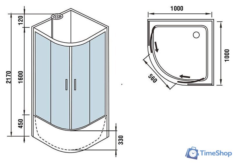 Душевая кабина WeltWasser WW500 Halle 1001 - Изображение №10 — Интернет-магазин Time-Shop