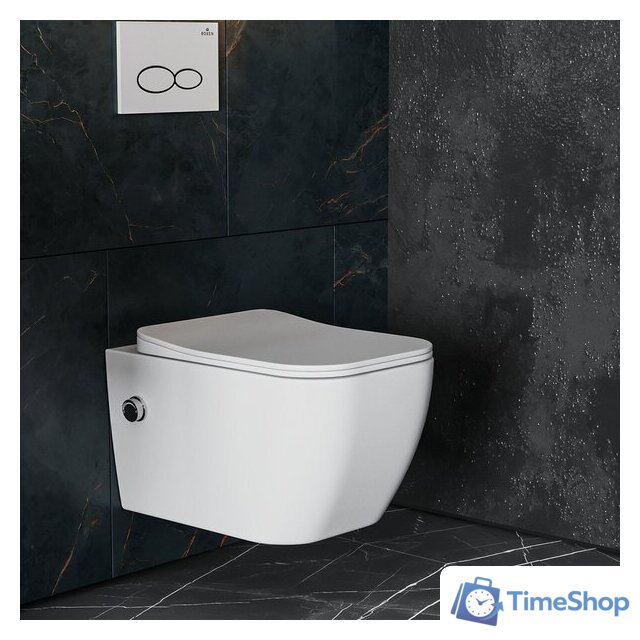 Унитаз подвесной Roxen Cube bidet в комплекте с инсталляцией StounFix Dual Fresh 6 в 1 966246 (кнопка: бежевый) - Изображение №9 — Интернет-магазин Time-Shop